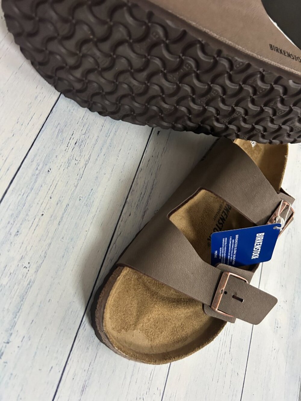 Birkenstock Arizona Sandals Brown with Copper Buckles - Picture 2 of 3
